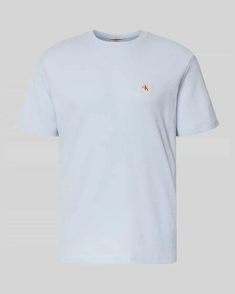 Calvin Klein Regular Fit T-Shirt mit Logo-Patch Hellblau