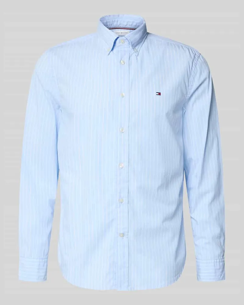 Tommy Hilfiger Body Fit Freizeithemd aus reiner Baumwolle Bleu