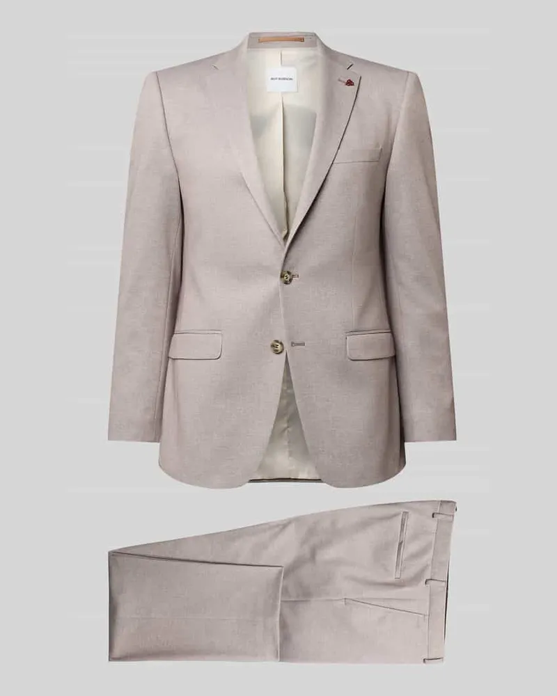 Roy Robson Regular Fit Anzug mit Reverskragen und Bügelfalte Beige