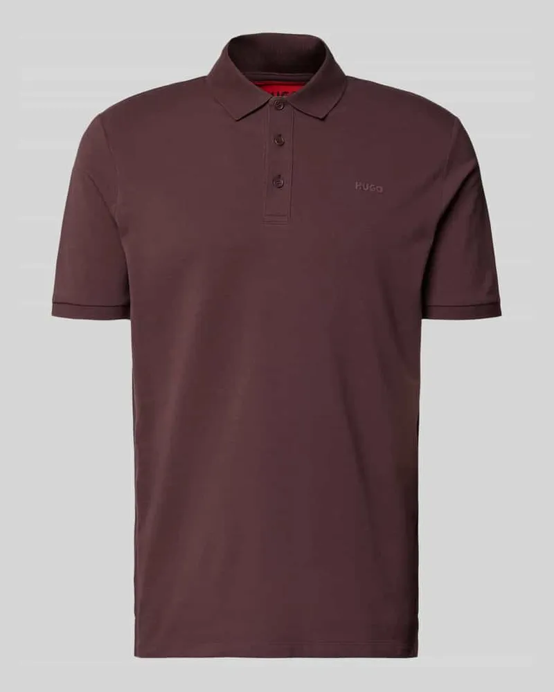 HUGO BOSS Regular Fit Poloshirt aus reiner Baumwolle Modell 'DONOS222 Bordeaux