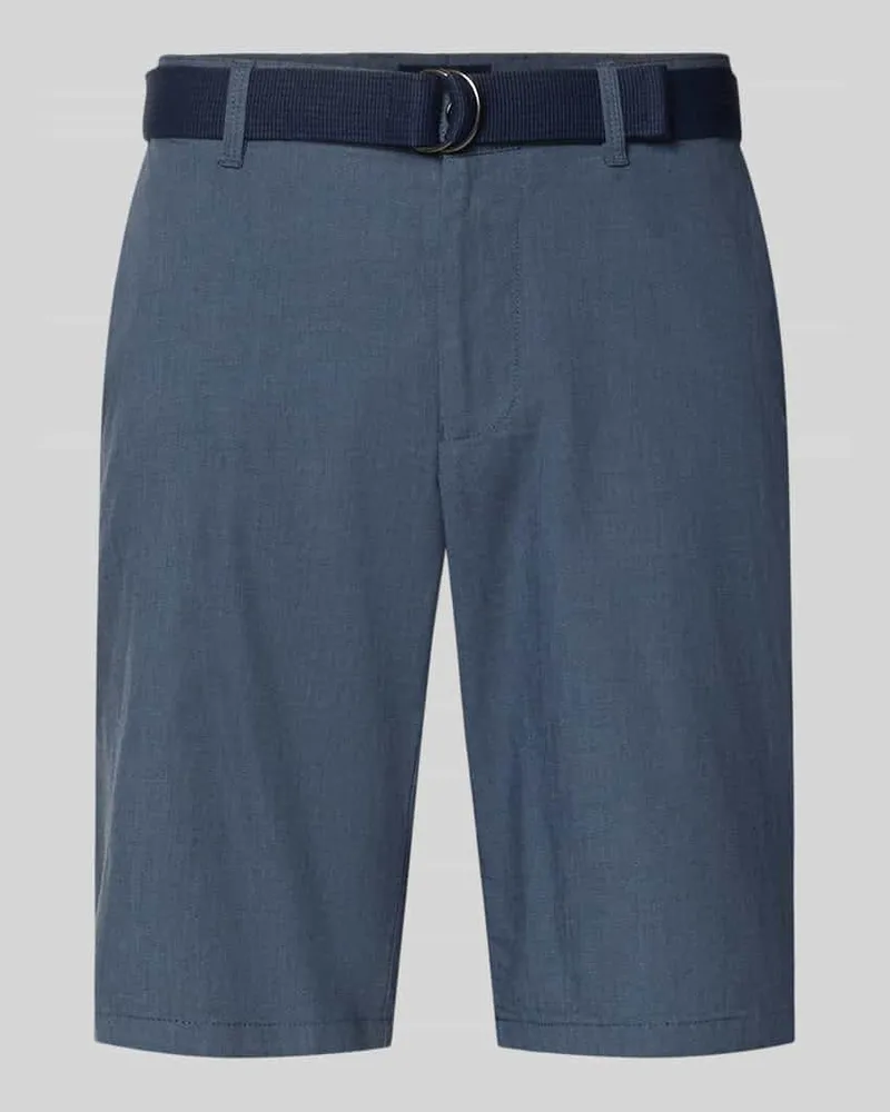 Christian Berg Bermudas mit Gürtel und Gesäßleistentaschen Marine