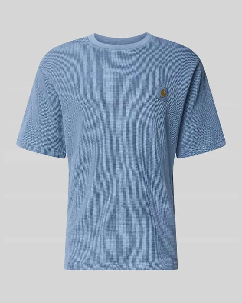 Carhartt WIP T-Shirt mit Strukturmuster Modell 'Nelson Hellblau