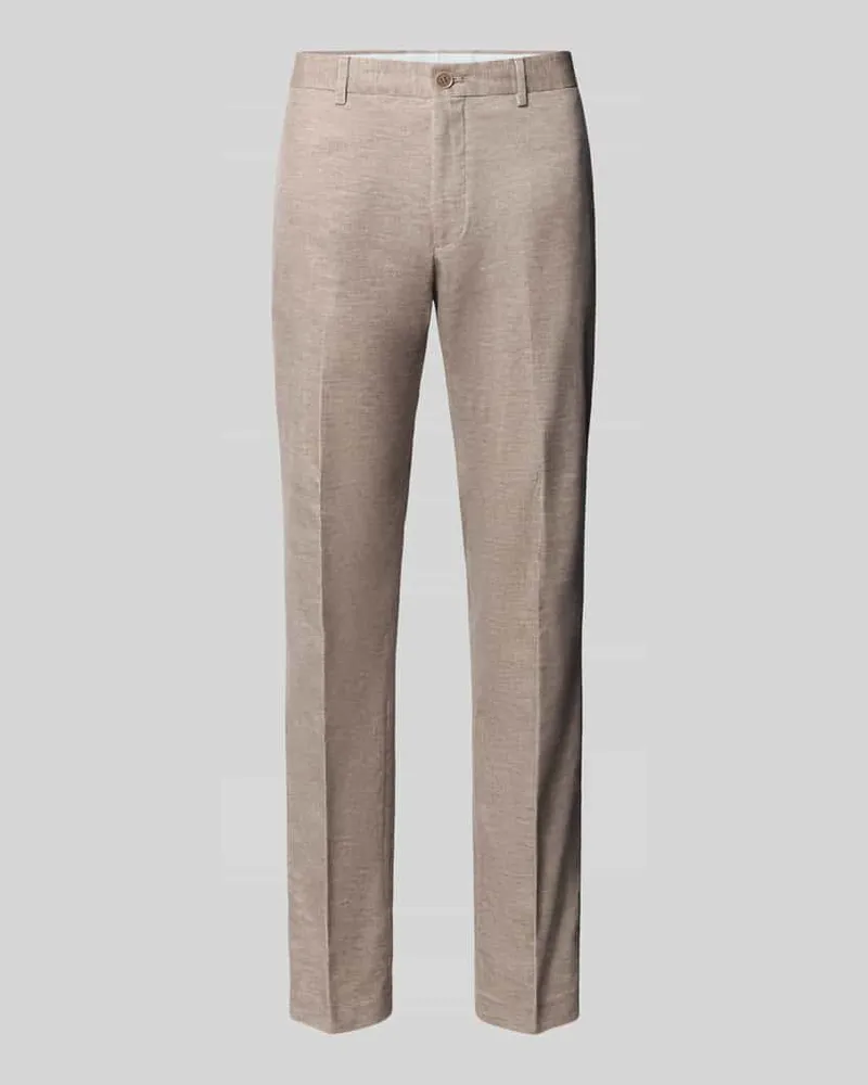 S.Oliver Regular Fit Anzughose mit Bundfalte Beige