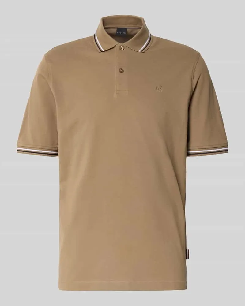 Bugatti Poloshirt mit kurzer Knopfleiste 