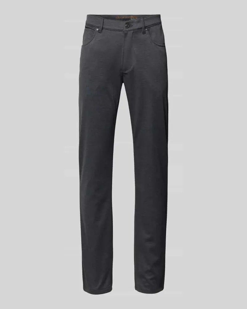 Christian Berg Stoffhose mit französischen Eingrifftaschen Dunkelgrau