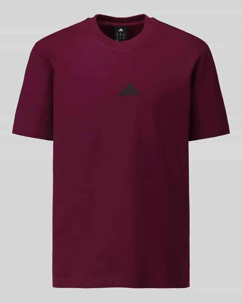 adidas T-Shirt mit Logo-Print Dunkelrot
