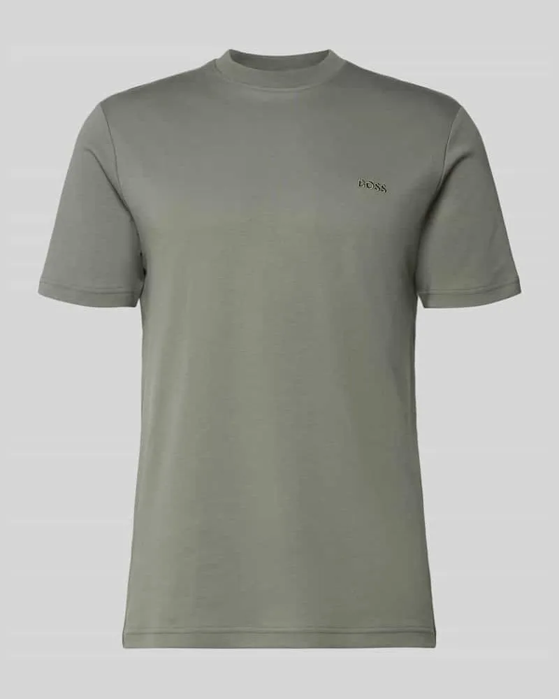 HUGO BOSS Regular Fit T-Shirt aus reiner Baumwolle Modell 'TE_INTERLOCK Oliv