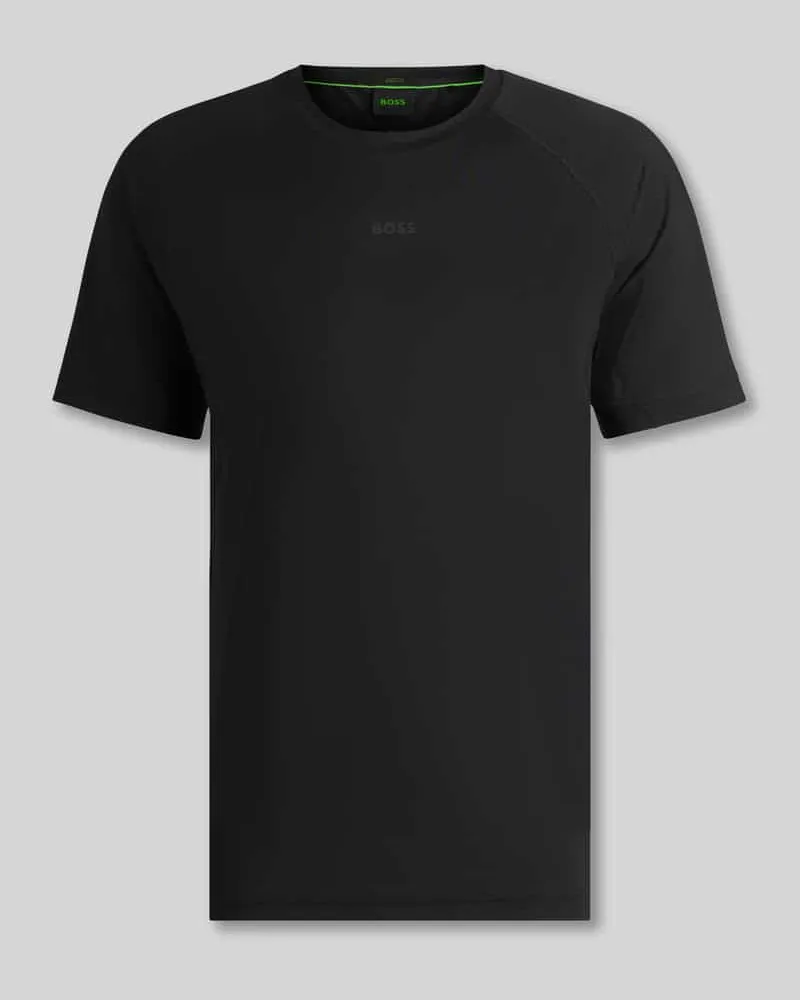 HUGO BOSS Regular Fit T-Shirt mit Flatlock-Nähten Modell 'TEE ACTIVE 1 Black