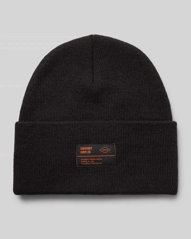 Superdry. Beanie mit Label-Patch Modell 'WORKWEAR 