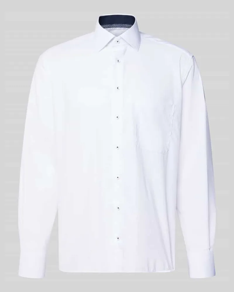 Eterna Comfort Fit Businesshemd aus Baumwolle mit Kentkragen Weiss