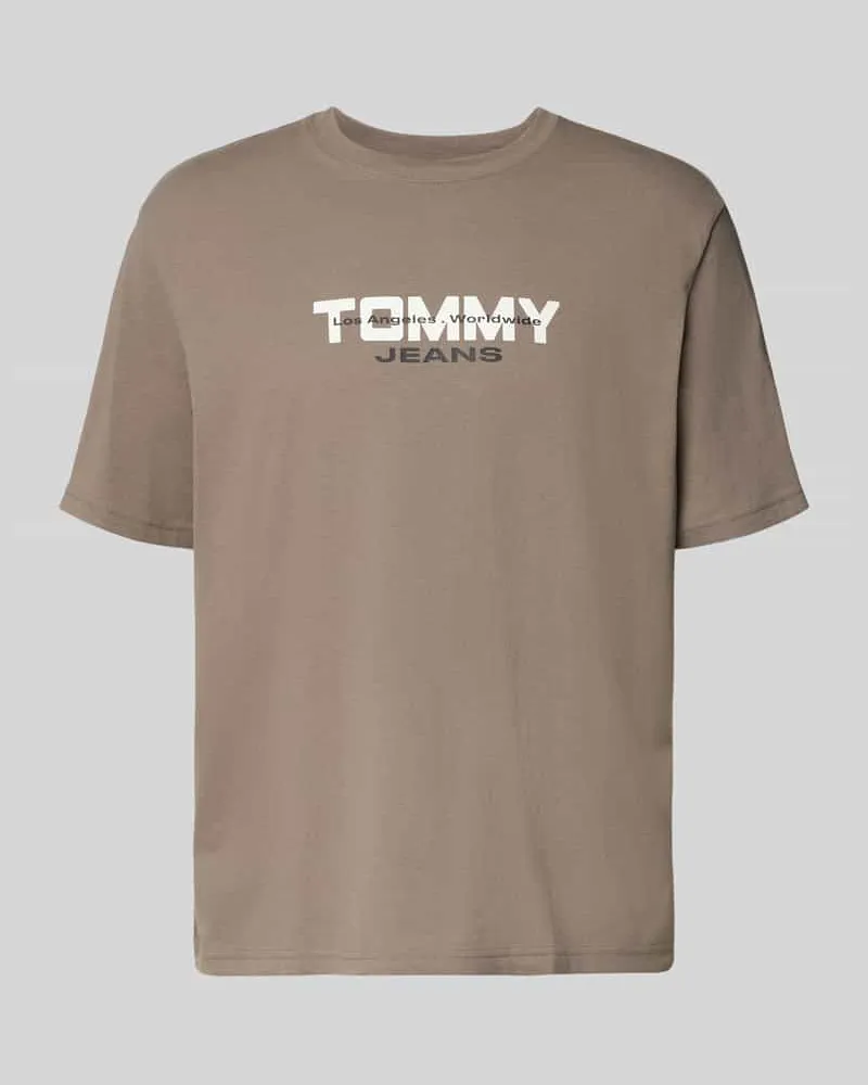 Tommy Hilfiger Regular Fit T-Shirt aus reiner Baumwolle Taupe