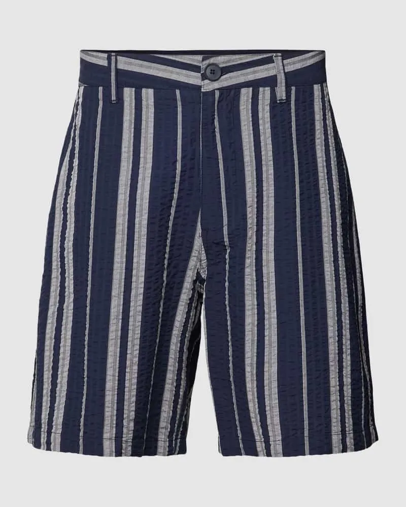 Armedangels Bermudas mit Streifenmuster Modell 'SOJAAN Marine