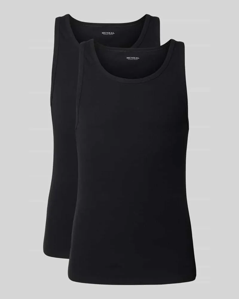 McNeal Tanktop in Ripp-Optik mit Rundhalsausschnitt Black