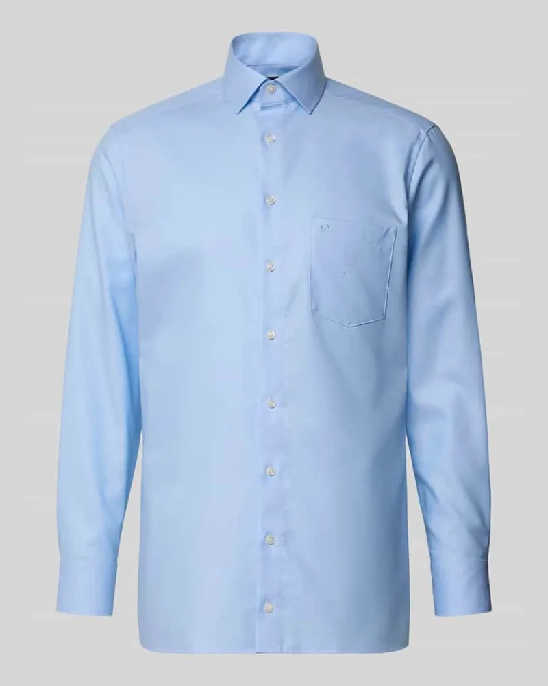 Olymp Modern Fit Business-Hemd mit Knopfleiste Bleu