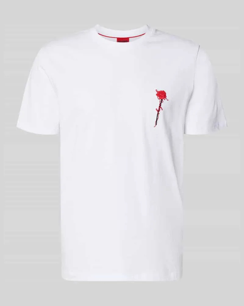 HUGO BOSS Regular Fit T-Shirt aus reiner Baumwolle Modell 'Diflow Weiss