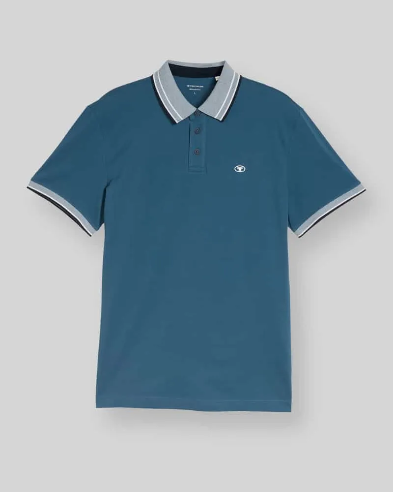 Tom Tailor Regular Fit Poloshirt aus reiner Baumwolle Petrol