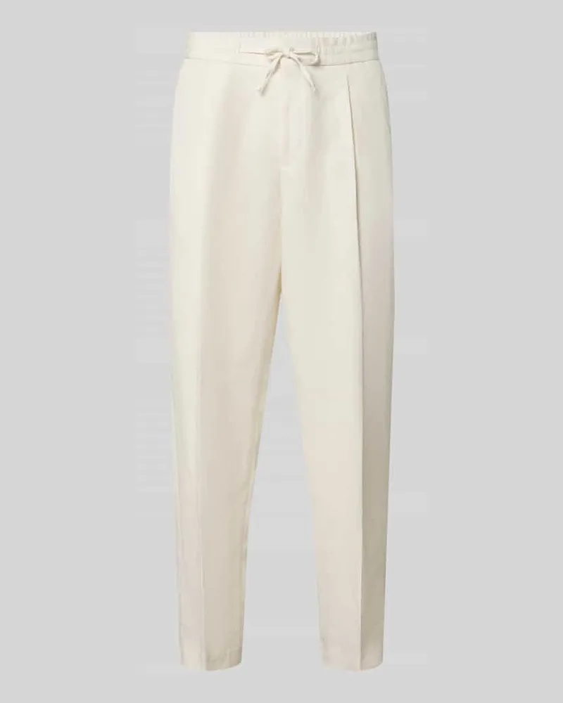 HUGO BOSS Schmale Hose aus Lyocell-Leinen-Mix Modell 'C-PhilC Offwhite