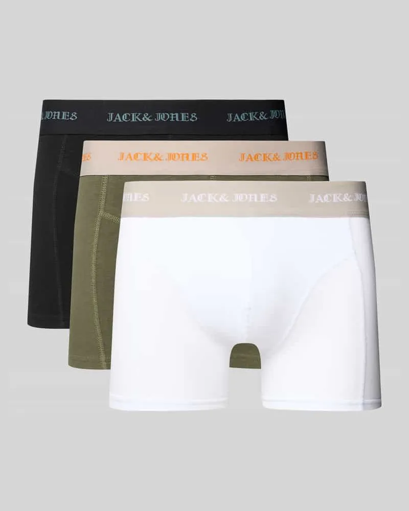 Jack & Jones Trunks Aus Baumwoll-Mix Modell 'Miles' im 3er-Pack 