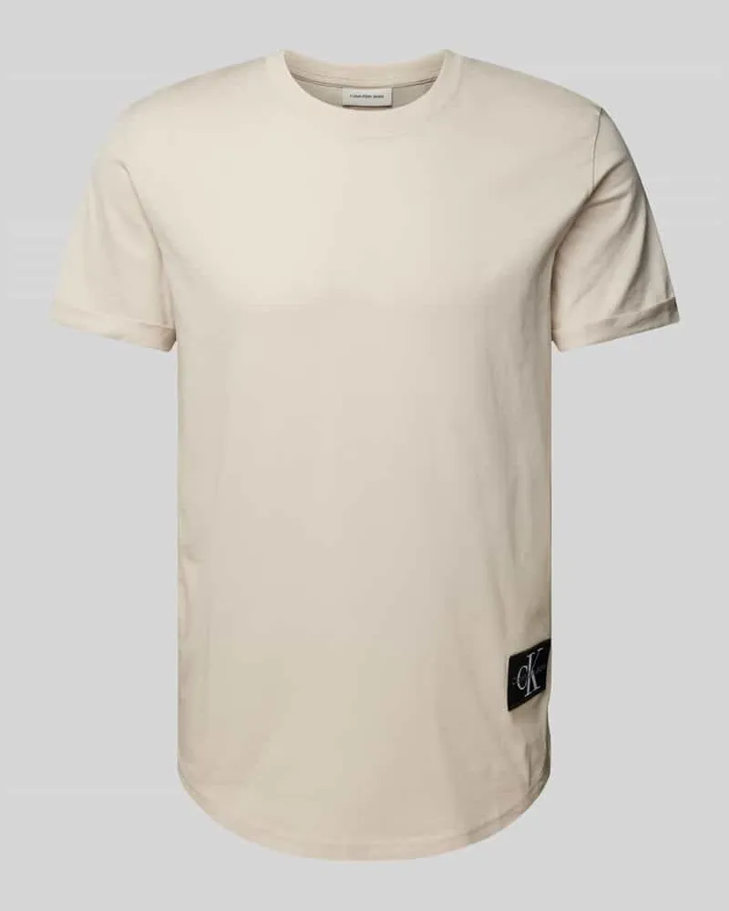 Calvin Klein T-Shirt mit Label-Badge Offwhite