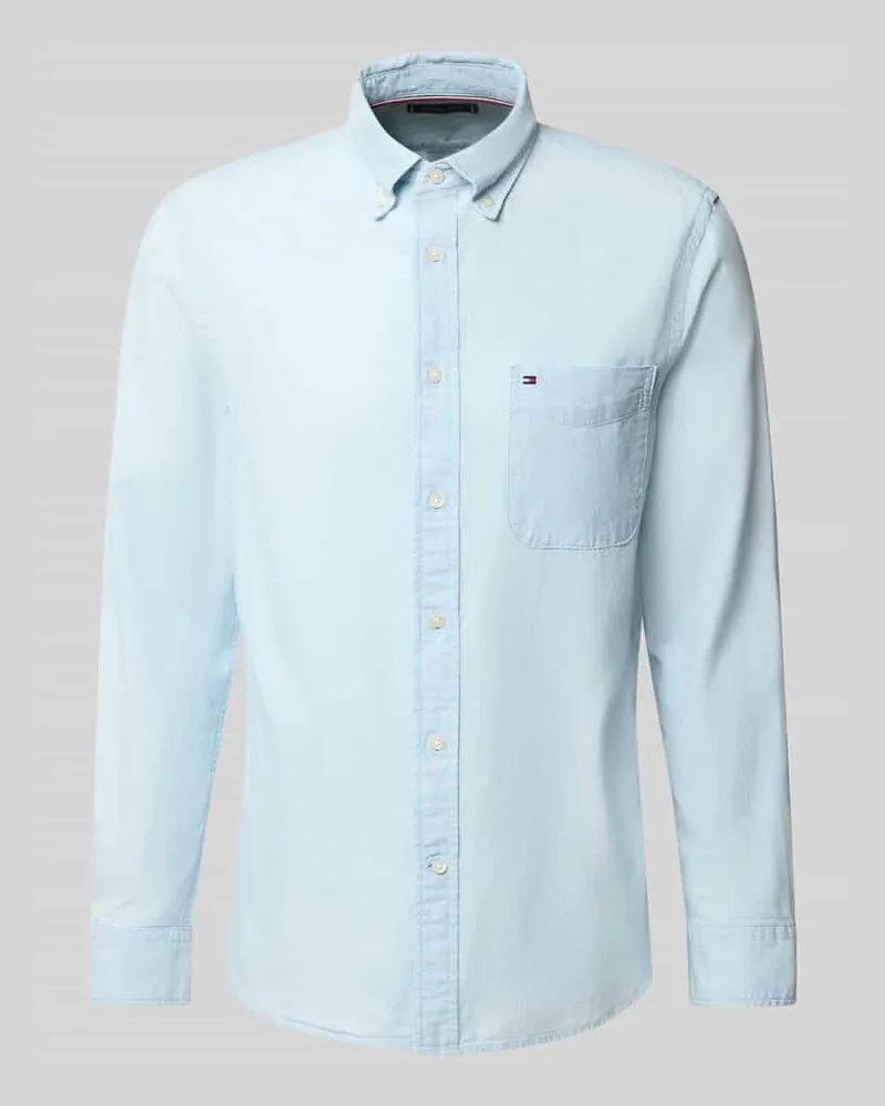 Tommy Hilfiger Regular Fit Jeanshemd aus reiner Baumwolle 