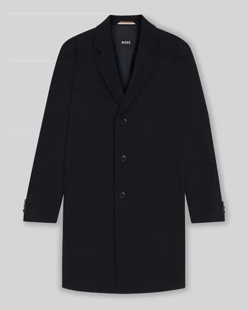 HUGO BOSS Slim Fit Wollmantel mit Reverskragen Modell 'HYDE Marine