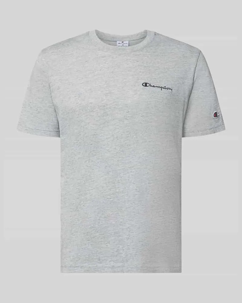 Champion T-Shirt mit Logo-Stitchings Modell 'ICONS CONTRAST Hellgrau