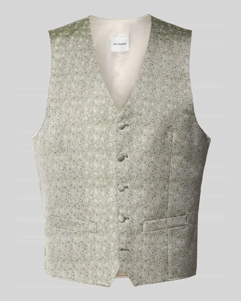 Roy Robson Weste mit V-Ausschnitt und Paspeltaschen Gruen