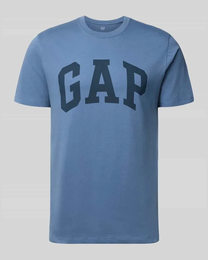 GAP T-Shirt mit Logo und Rundhalsausschnitt Jeansblau