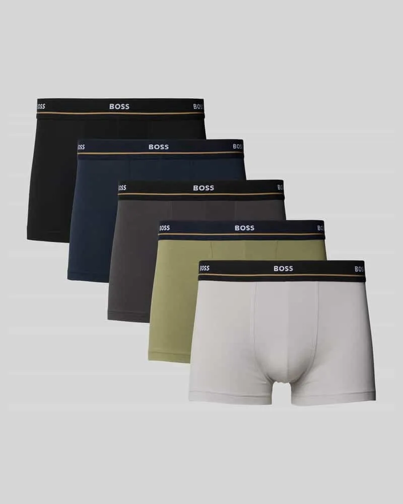 HUGO BOSS Regular Fit Trunks aus Baumwoll-Elasthan-Mix im 5er-Pack 