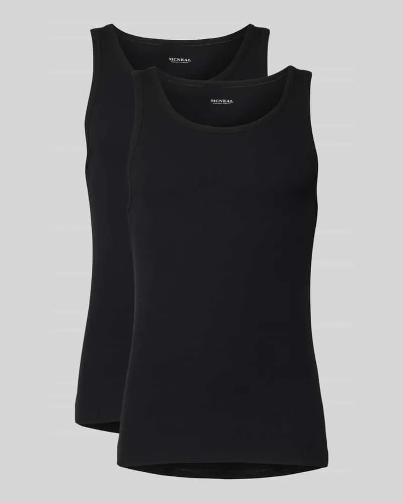 McNeal Slim Fit Top mit Rundhalsausschnitt im 2er Pack Black