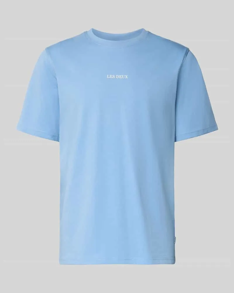 LES DEUX T-Shirt mit Rundhalsausschnitt Modell 'Andrew Hellblau
