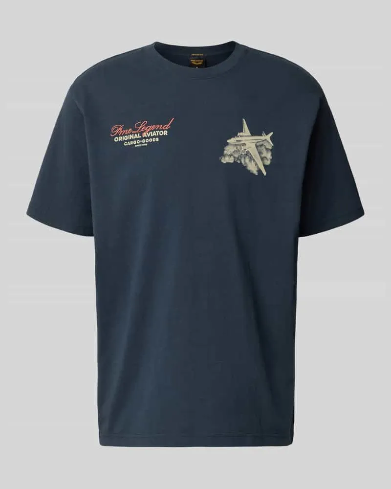 PME Legend Relaxed Fit T-Shirt mit Label-Prints und Rundhalsausschnitt Anthrazit