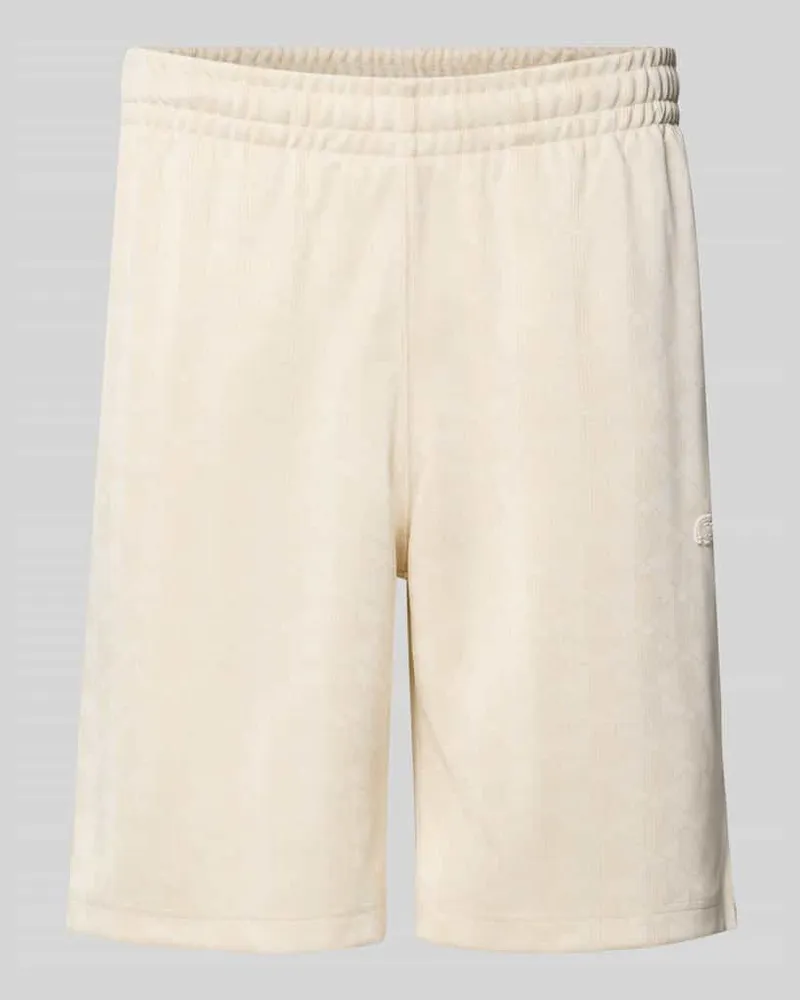 Lacoste Regular Fit Sweatshorts mit Monogramm-Logo-Print Sand