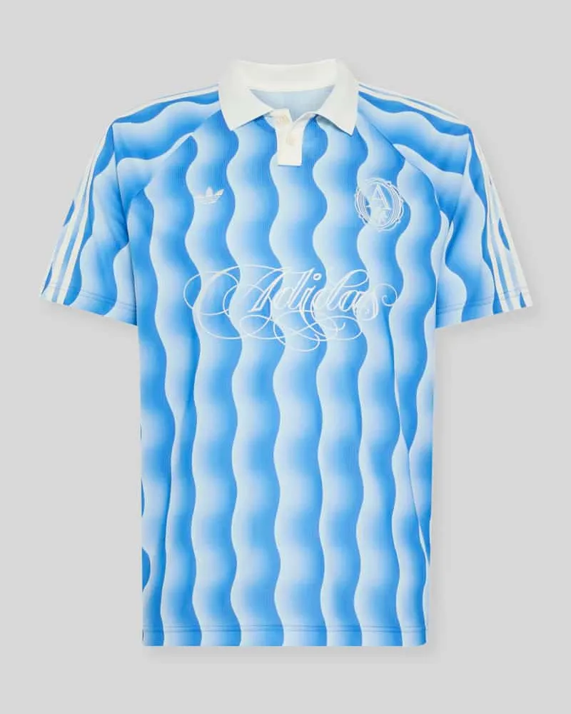 adidas Loose Fit Poloshirt mit Logo-Detail Hellblau