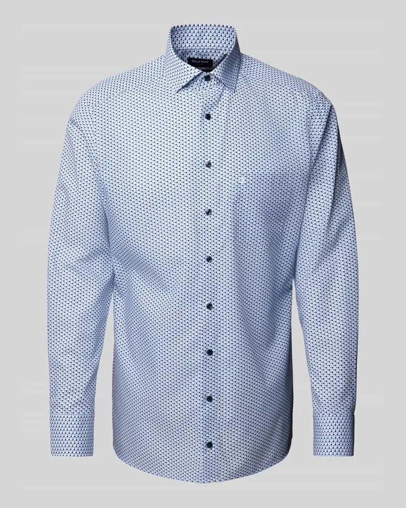 Olymp Modern Fit Businesshemd mit Allover-Muster Modell 'Global 
