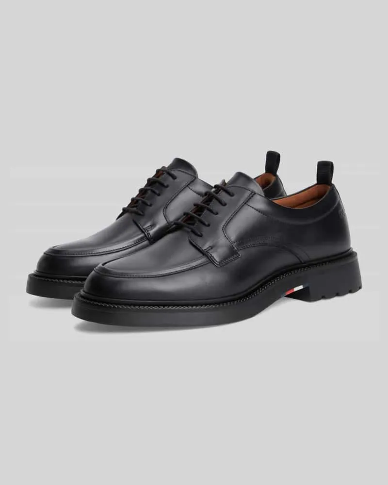 Tommy Hilfiger Schnürschuhe aus echtem Leder Black
