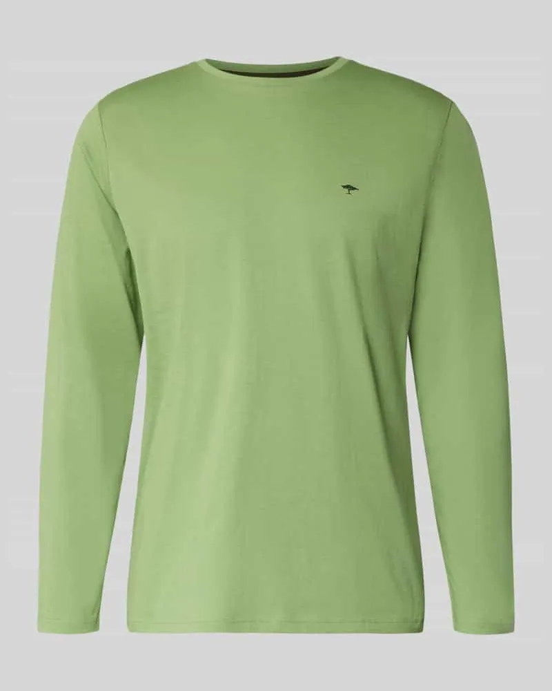 Fynch-Hatton Longsleeve mit Rundhalsausschnitt und Logo Hellgruen