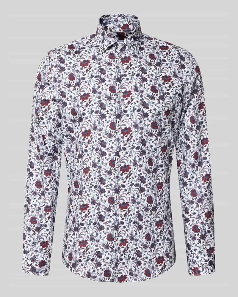 Seidensticker Slim Fit Businesshemd aus reiner Baumwolle Bordeaux