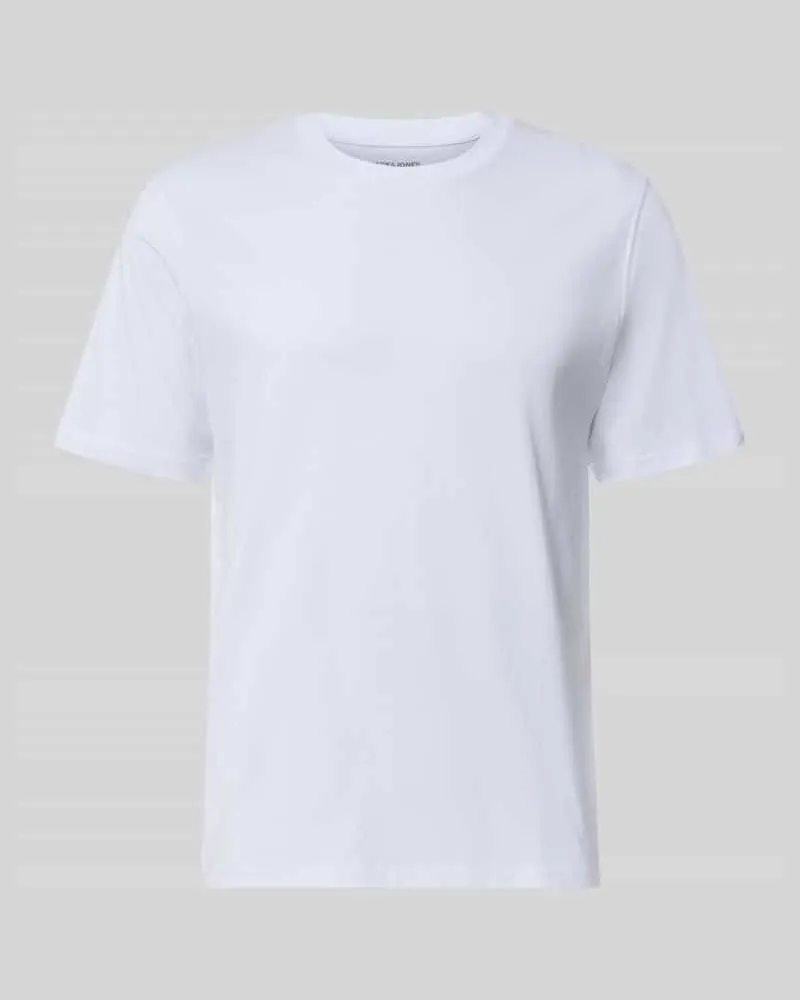 Jack & Jones T-Shirt mit Rundhalsausschnitt Modell 'ORGANIC Weiss