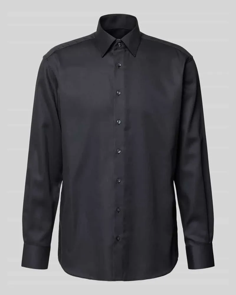 Eterna Modern Fit Businesshemd mit Knopfleiste Anthrazit