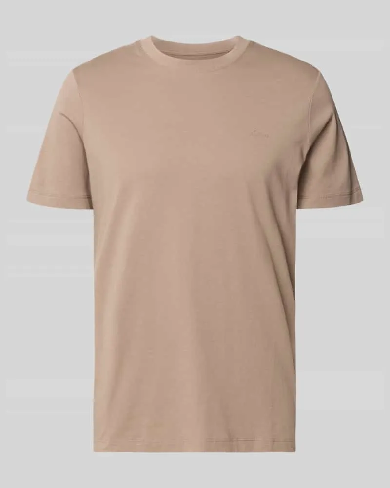 S.Oliver Regular Fit T-Shirt aus reiner Baumwolle Beige