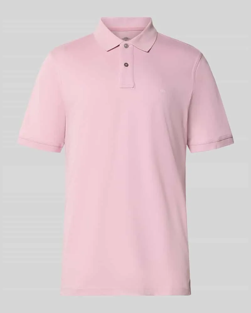Fynch-Hatton Regular Fit Poloshirt mit Logo-Stitching Hellrosa