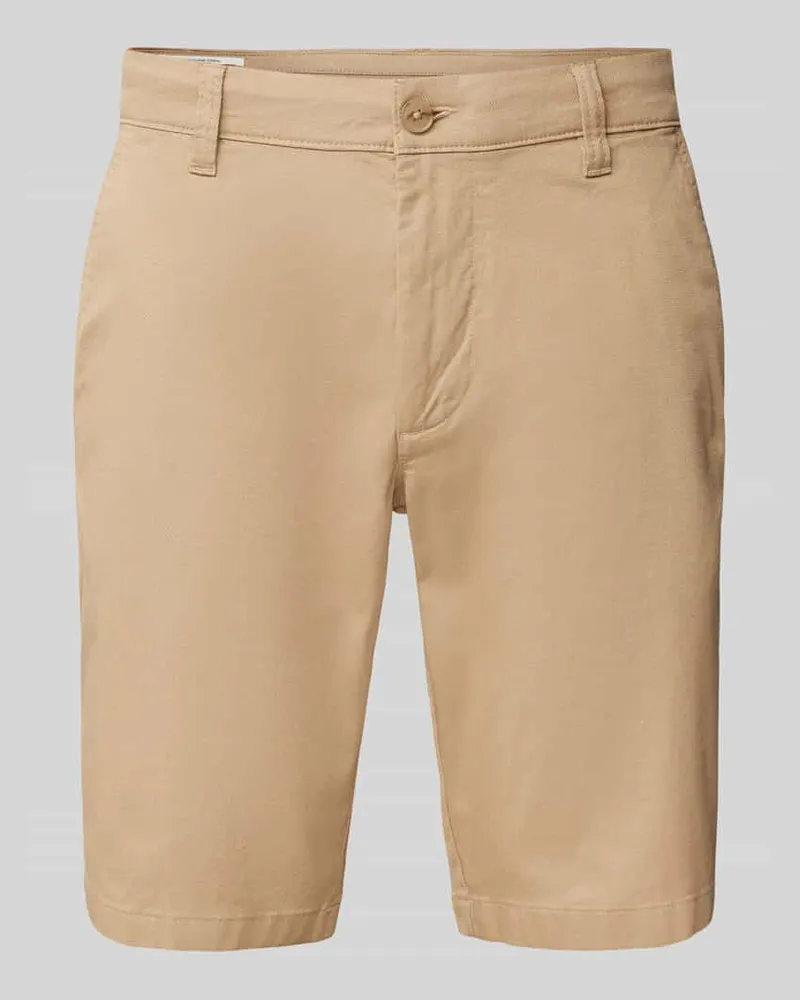S.Oliver Tapered Fit Chino-Shorts mit Gesäßtaschen Sand