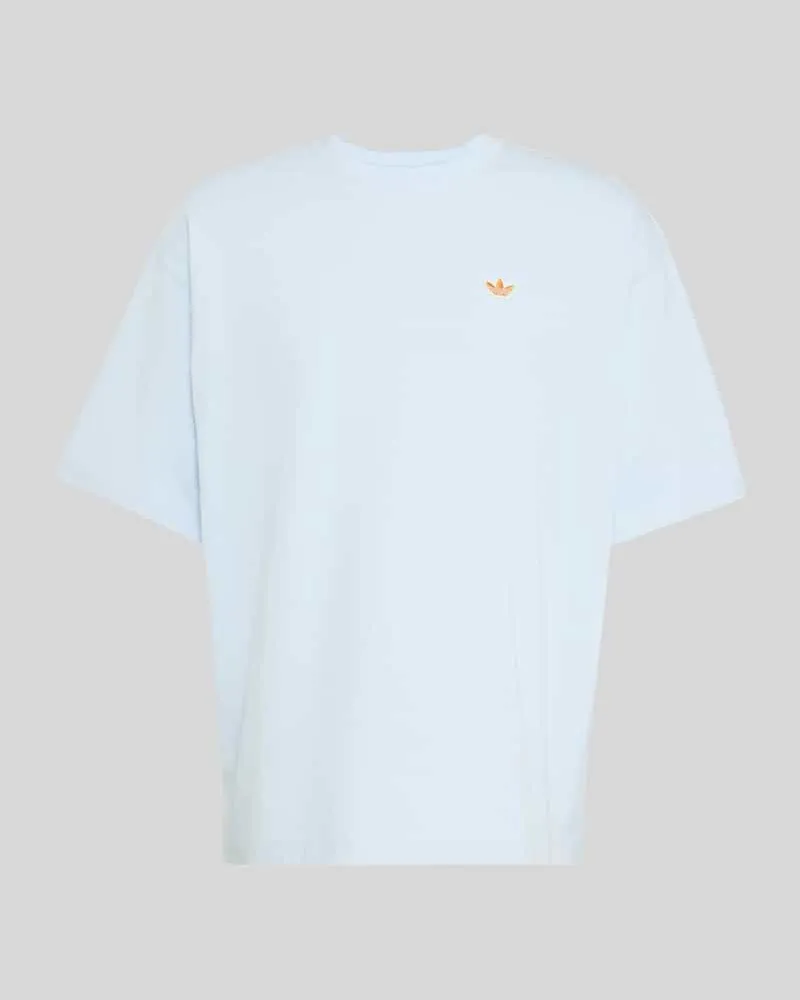 adidas Loose Fit T-Shirt aus reiner Baumwolle Hellblau