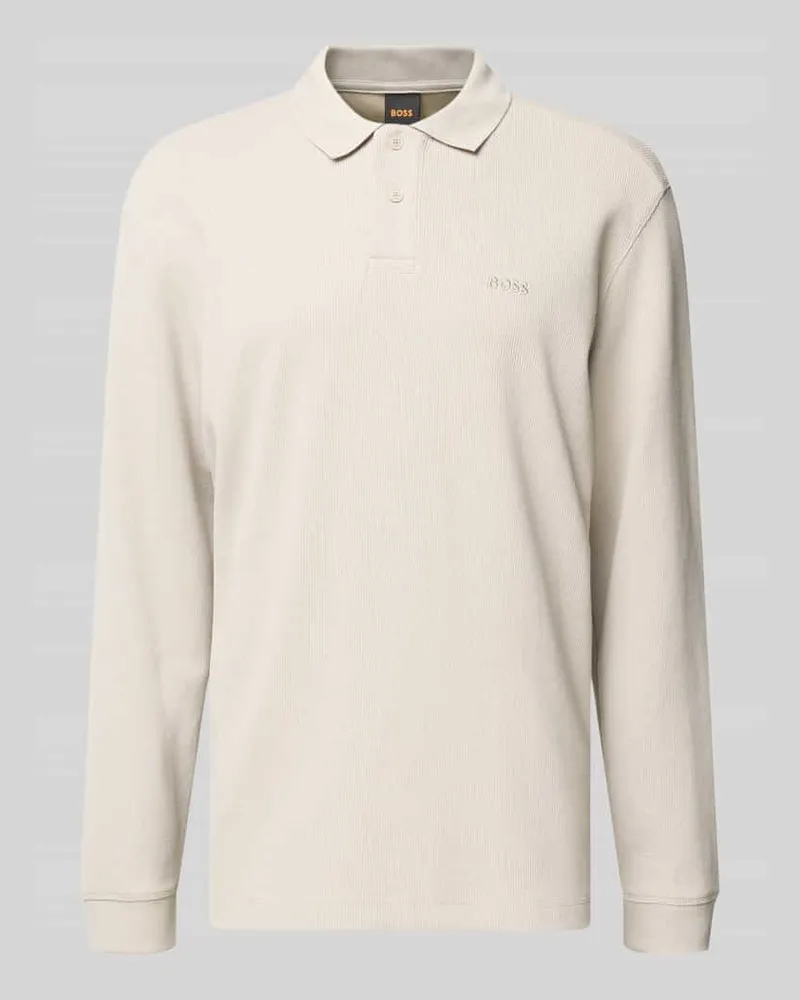 HUGO BOSS Regular Fit Poloshirt aus Baumwoll-Mix Modell 'PETEMPESTOLONG Sand
