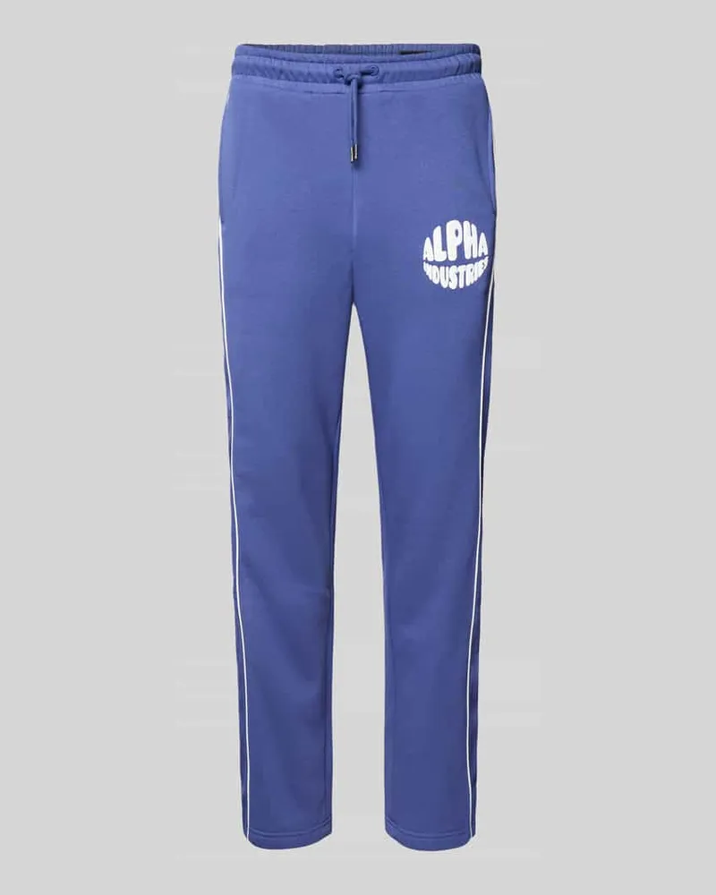 Alpha Industries Regular Fit Sweatpants mit Label-Print Lila