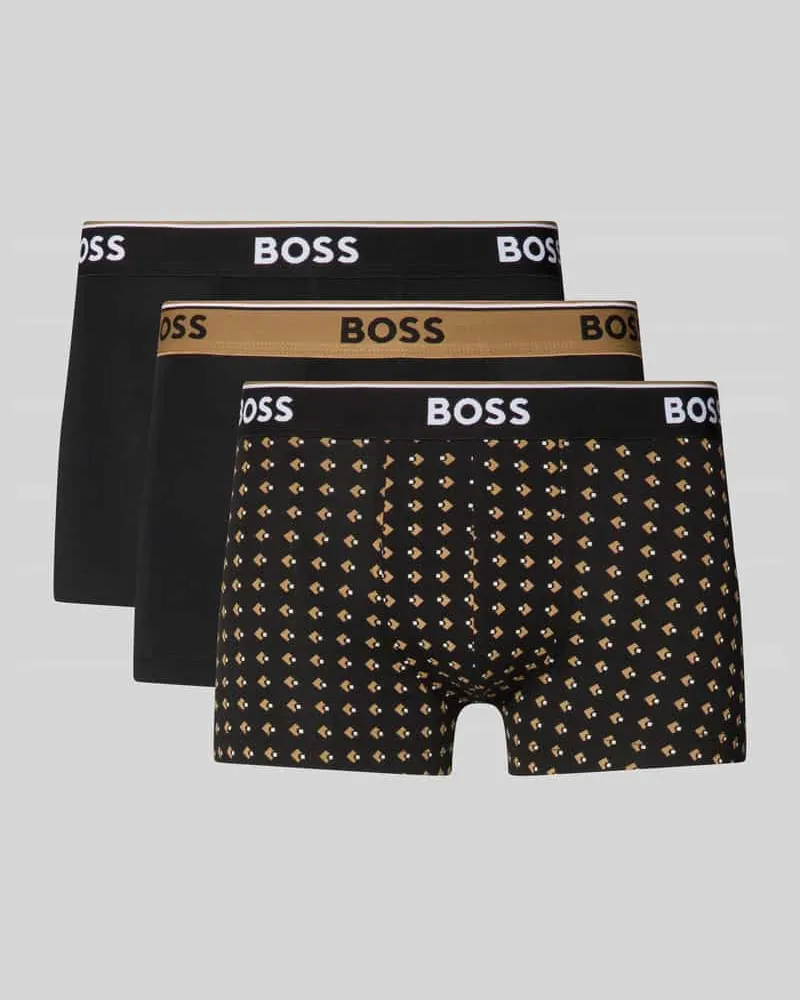 HUGO BOSS Trunks aus Baumwoll-Mix im 3er-Pack Black