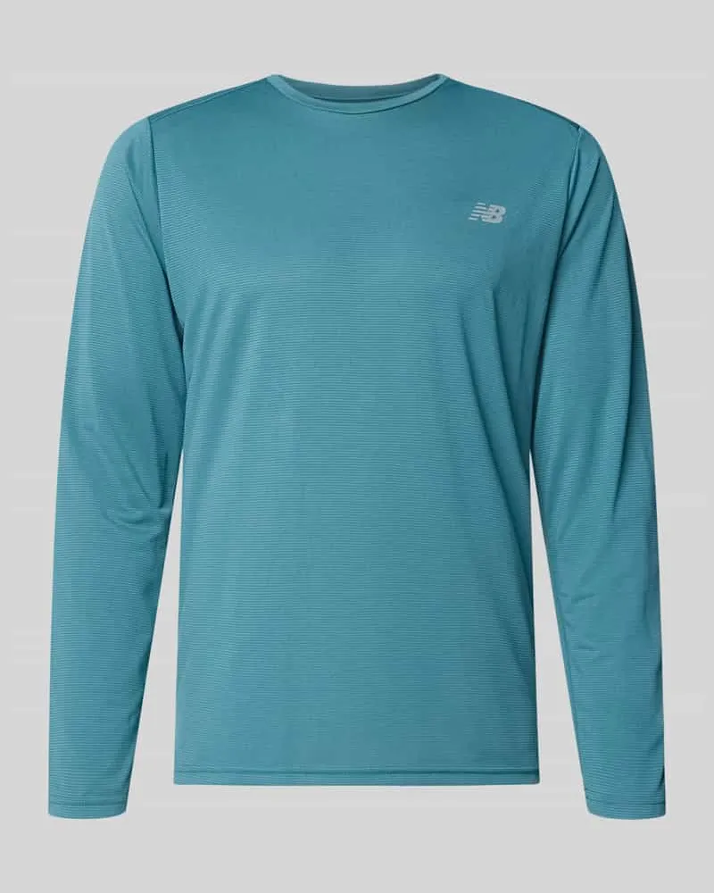 New Balance Funktionsshirt mit Rundhalsausschnitt und Logo Petrol