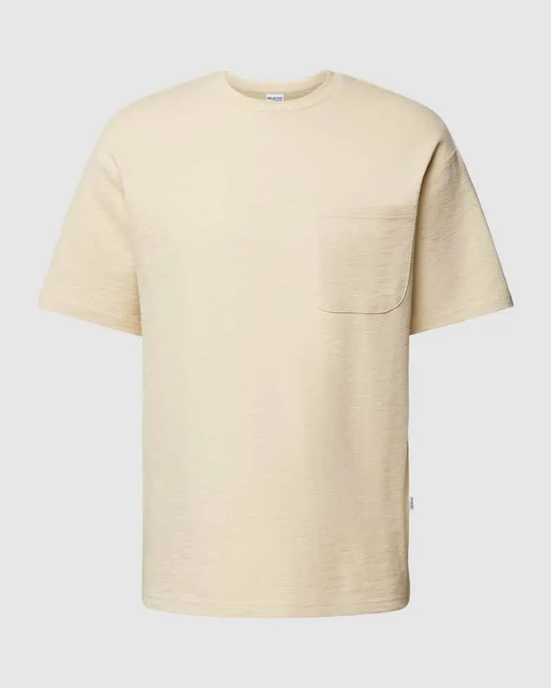 Selected Homme T-Shirt mit aufgesetzter Brusttasche Modell 'LOOSESAUL Offwhite