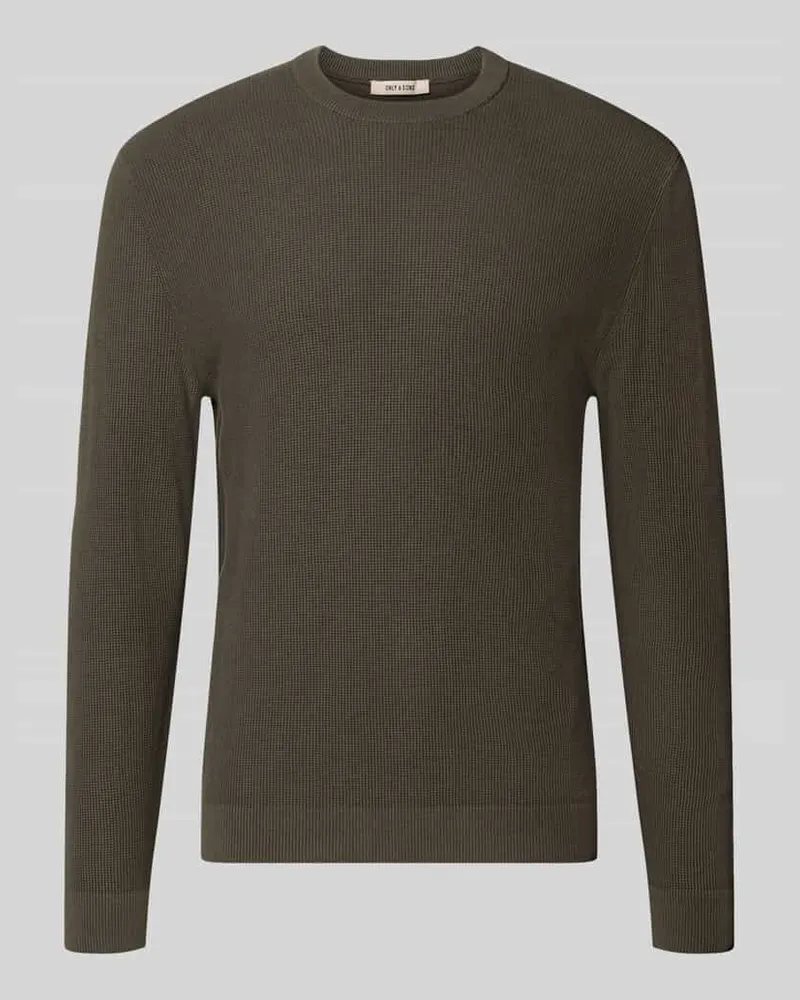 Only & Sons Regular Fit Pullover aus reiner Baumwolle Modell 'TONY Schlamm